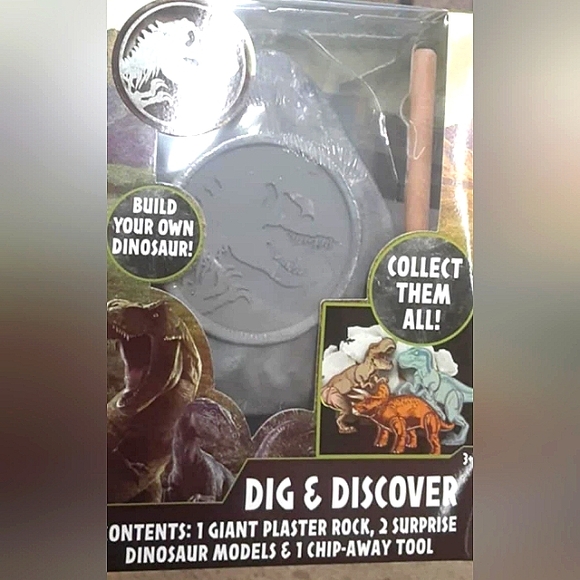 New Jurassic World Dig & Discover Dinosaur Excavation Kit - Gray - Picture 1 of 2
